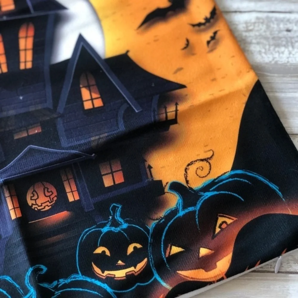 Halloween Decorative Throw Pillow Cover- Haunted House 17” x 17” (2- Pack)